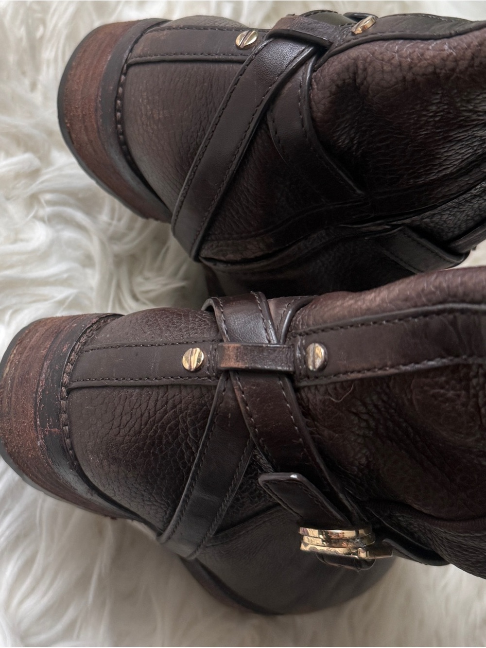 Tory Burch Leather Zip Up Boots Dark Brown - Picture 9 of 13